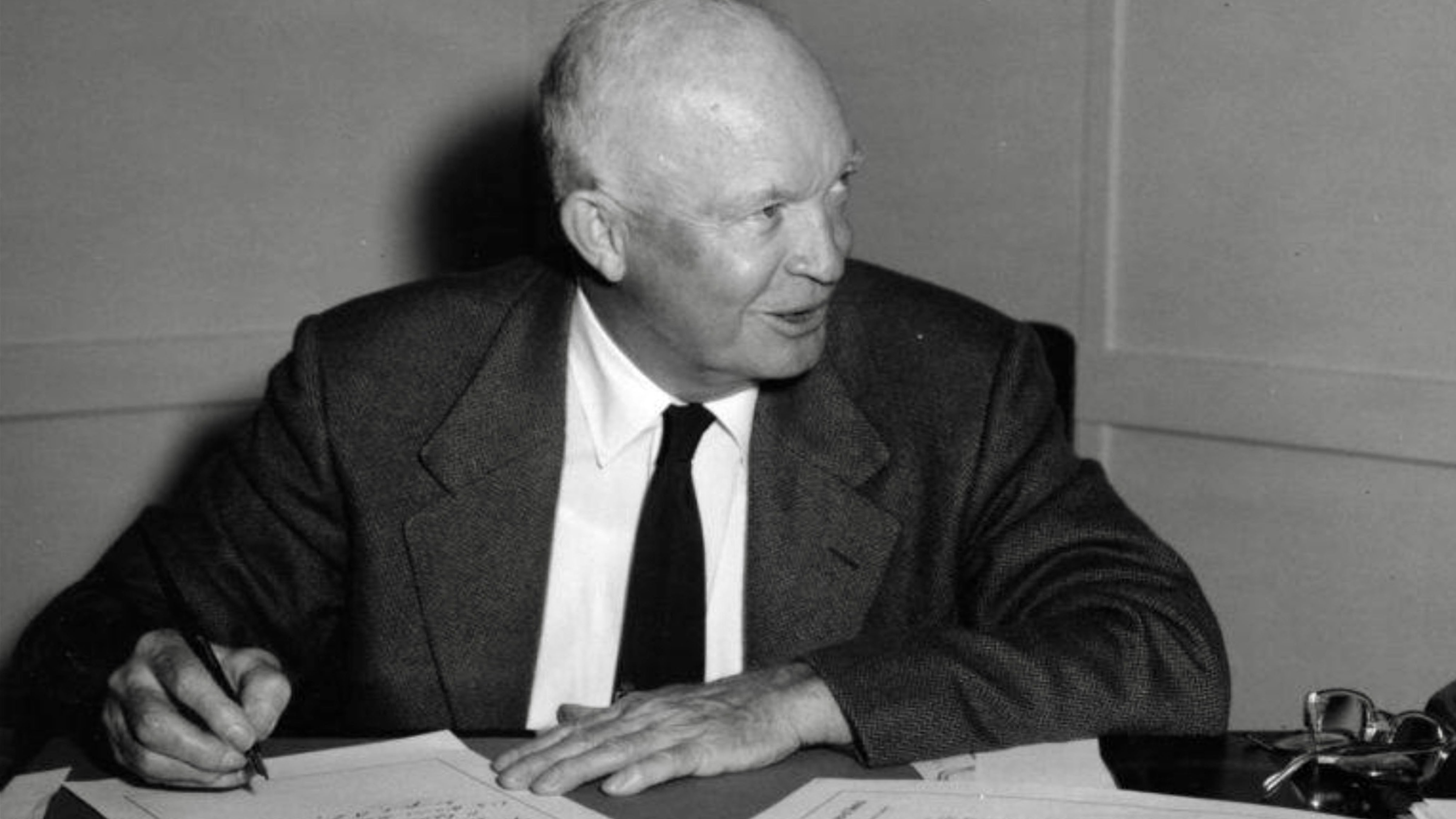 President Dwight D. Eisenhower signs the National Aeronautics and Space Act on July 29, 1958, creating NASA.