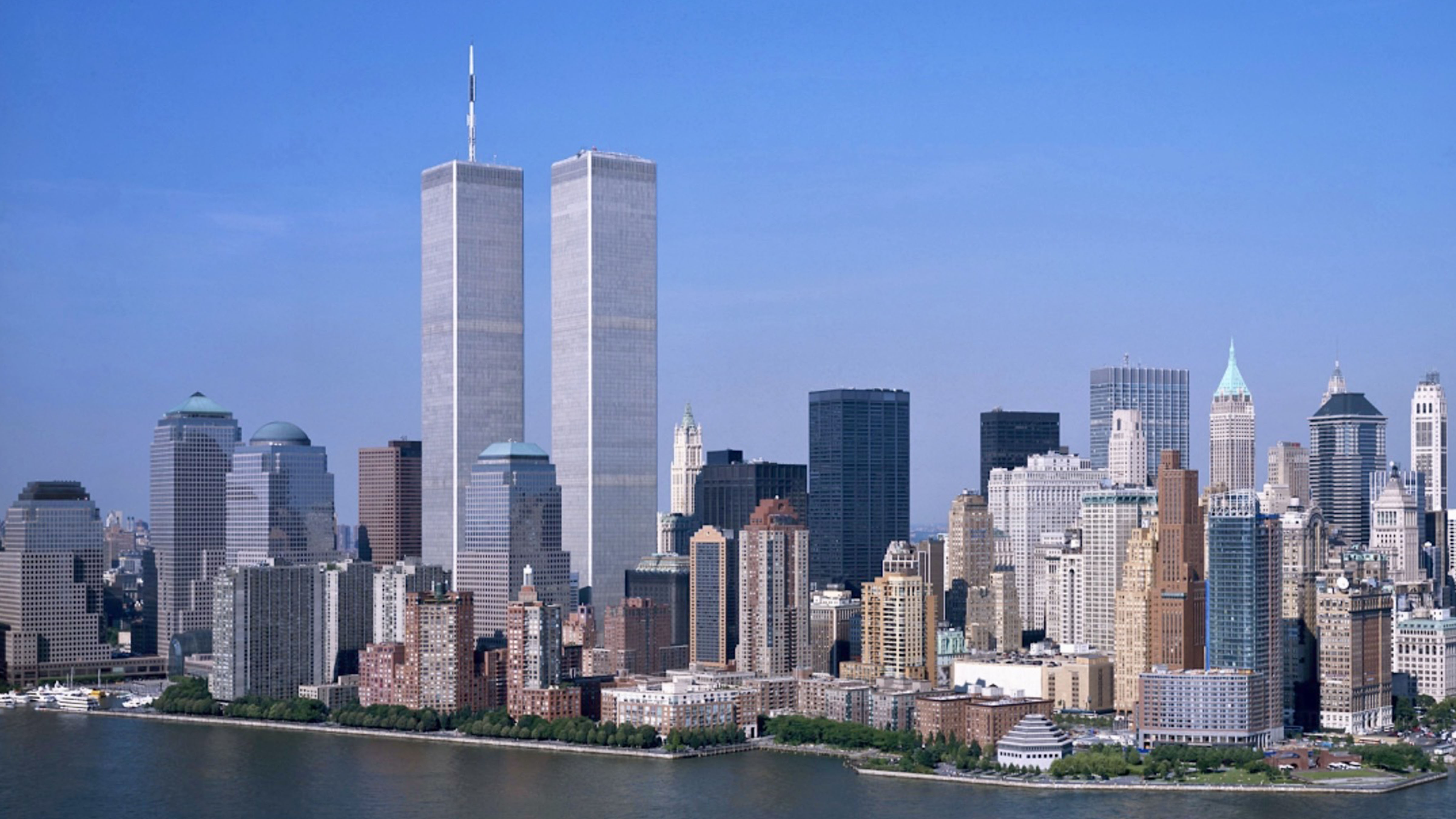 World Trade Center Twin Towers in New York City, where Philippe Petit performed his 1974 high-wire walk