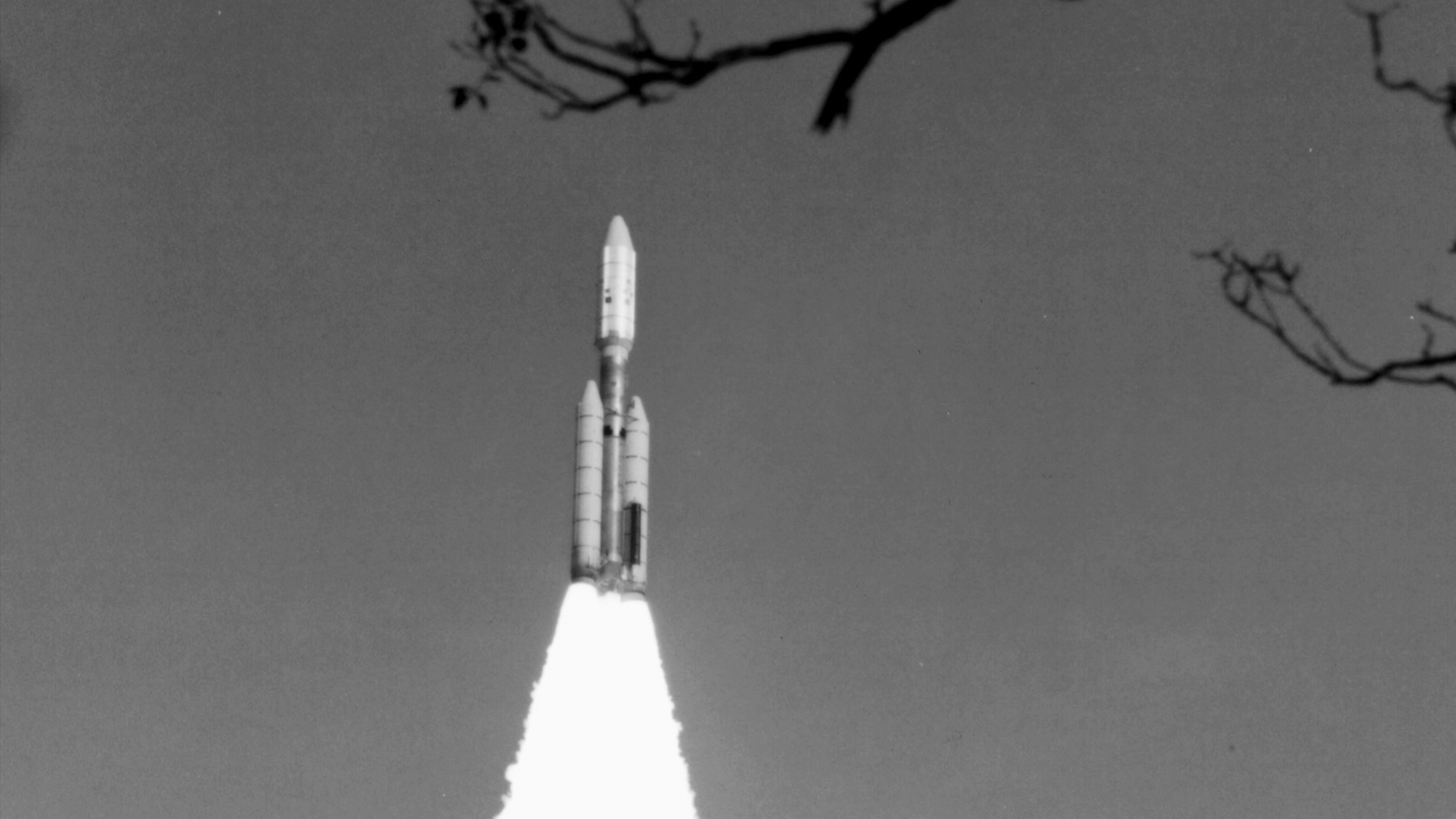Voyager 1 launches aboard a Titan IIIE-Centaur rocket from Cape Canaveral on September 5, 1977.