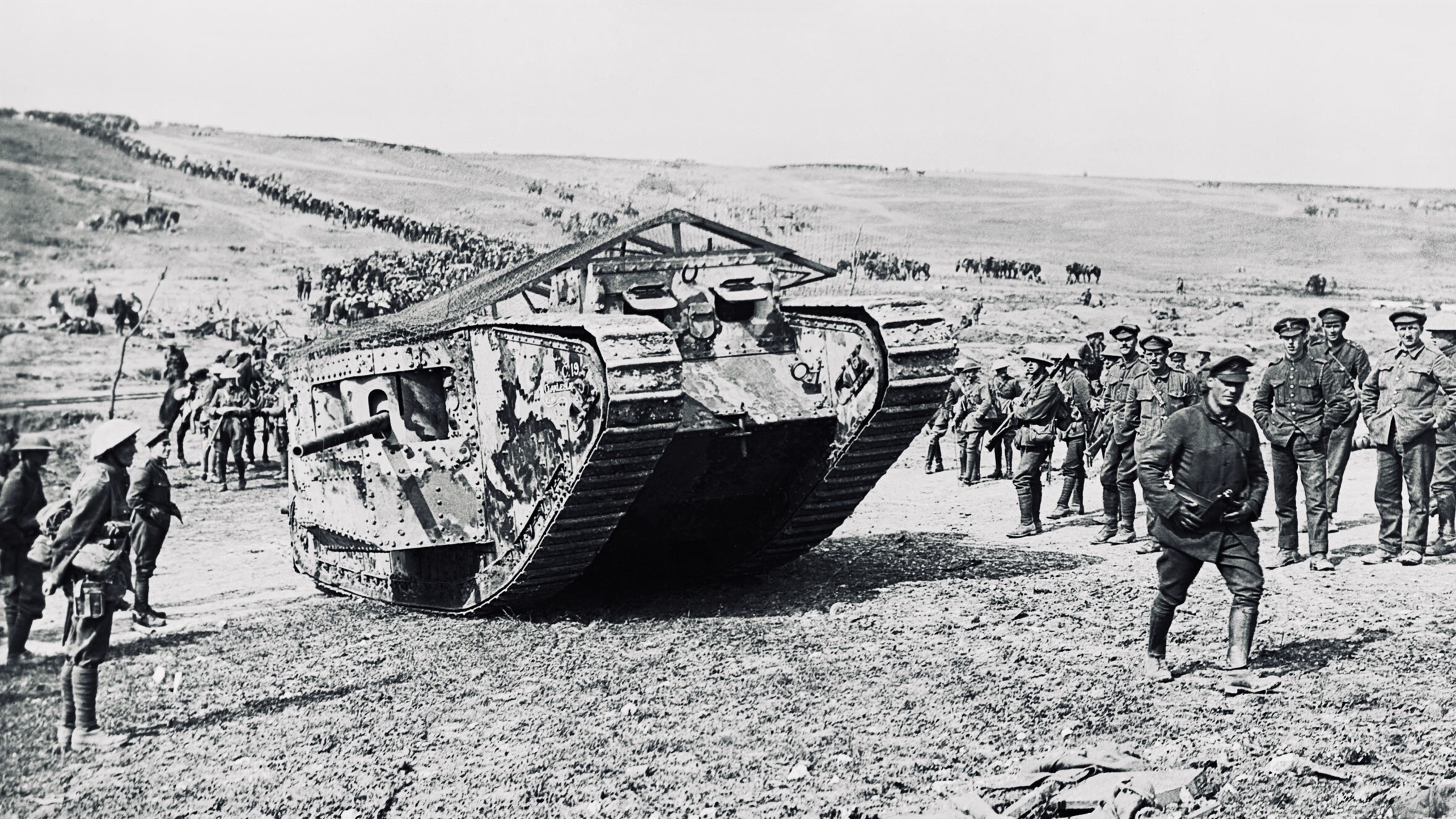 British Mark I tank at Flers-Courcelette during the first use of tanks in combat on September 15, 1916.